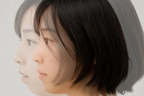 口元が引っ込んで口が閉じるイメージ