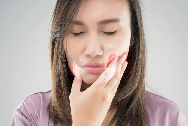 顎周りの筋肉の緊張が緩和されるイメージ